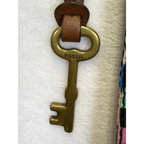 Fossil Fionia Small Crossbody Floral Coated Canvas Leather Accents Adjustable - Picture 6 of 13